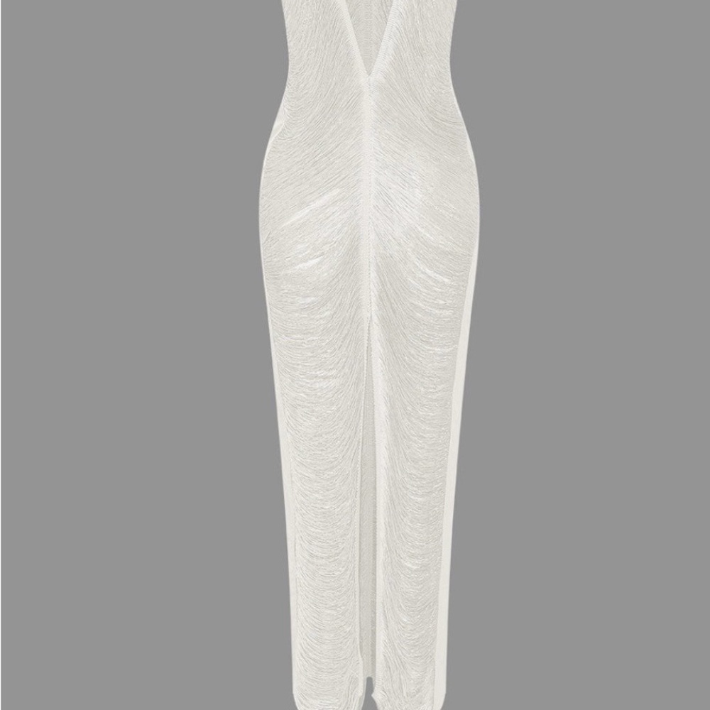 White Fringe Dress